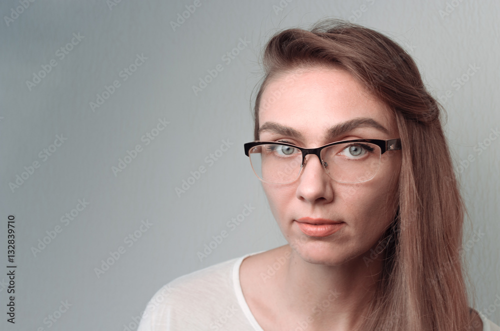 Young woman in glasses. Portrait Young woman in glasses. Portrait