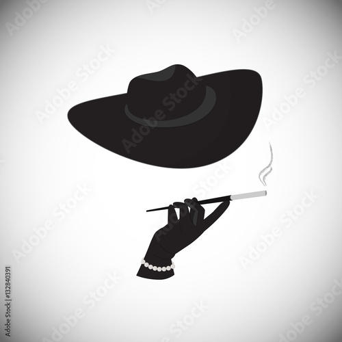 A mysterious stranger with a cigarette in the mouthpiece.