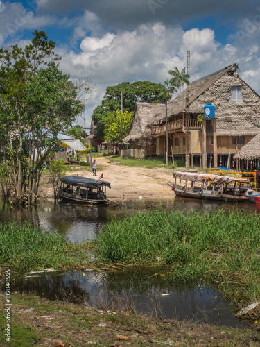 Boats on the bank of the river photo