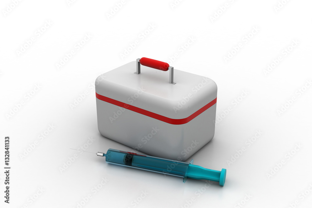 First aid kit with injection bottle First aid kit with injection bottle