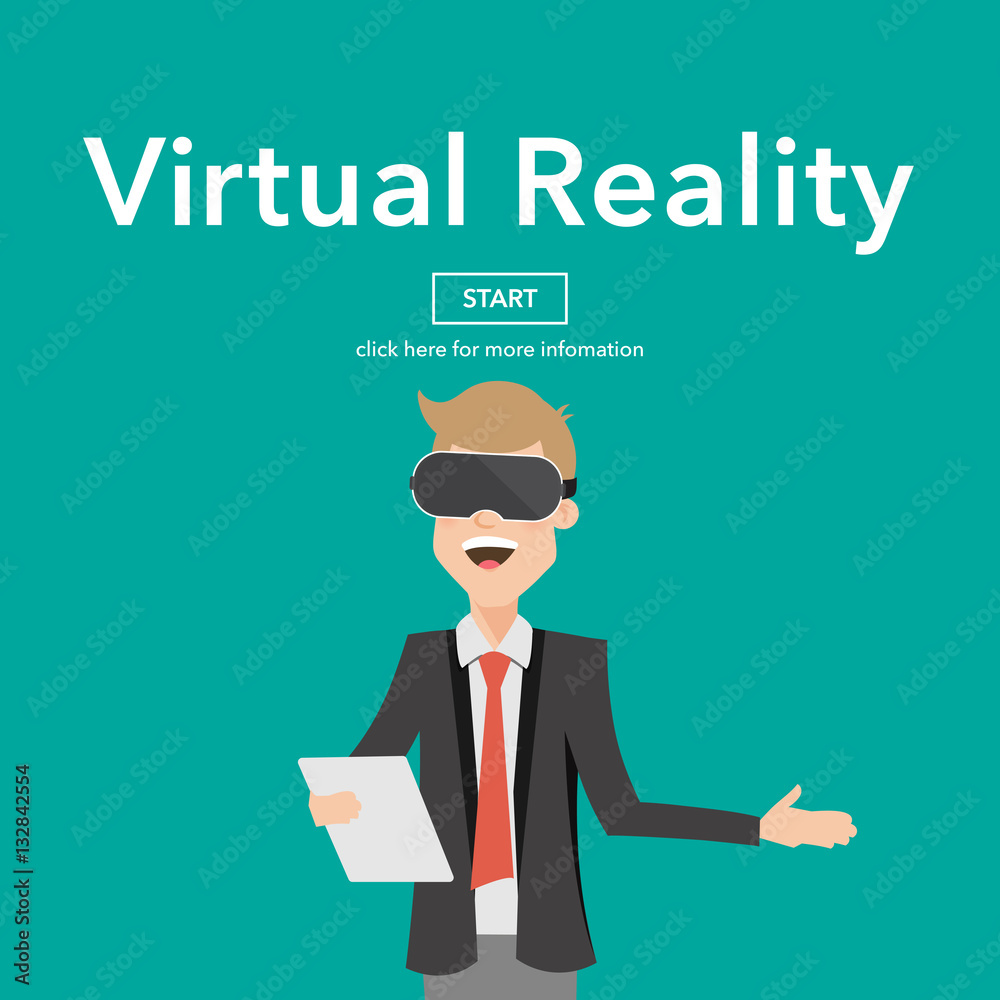 Businessman Use Virtual Reality Web Page Concept. Businessman Use Virtual Reality Web Page Concept.