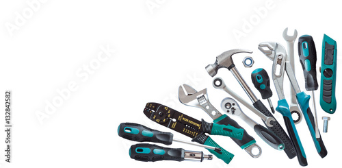 set of tools, Many tools isolated on white background