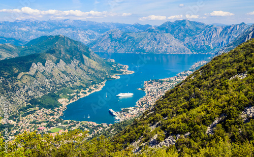 Panoramic view on Kotor bay and Old Town. Kotor, Montenegro. © Olena Zn