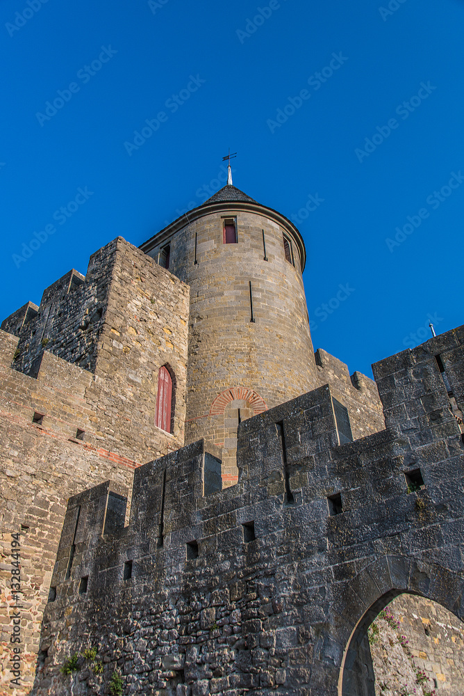 Cité Médiévale de Carcassonne, détails d'une tour