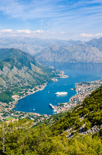 Panoramic view on Kotor bay and Old Town. Kotor, Montenegro. © Olena Zn