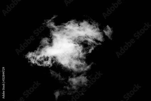 White fluffy cloud on black background