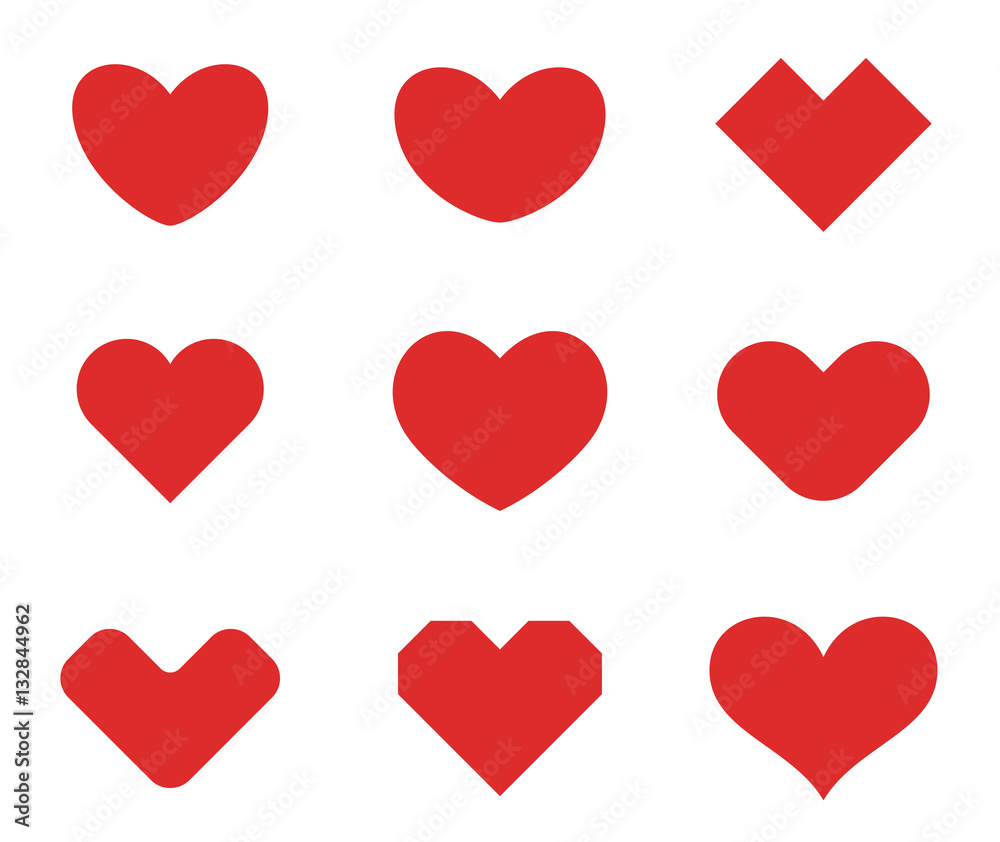 Heart shapes design vector. Valentine day love Cardiology icons Heart shapes design vector. Valentine day love Cardiology icons