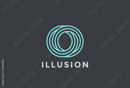 O letter Logo infinite shape design vector Linear style