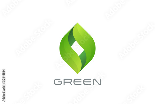 Green Eco Leaves Logo vector. Natural Organic cosmetics spa icon