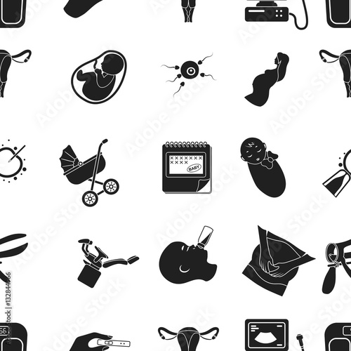 Pregnancy pattern icons in black style. Big collection of pregnancy vector symbol stock illustration