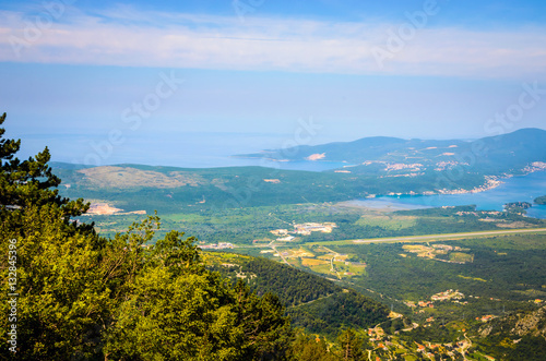 Panoramic view on sea bay near Kotor, Montenegro.