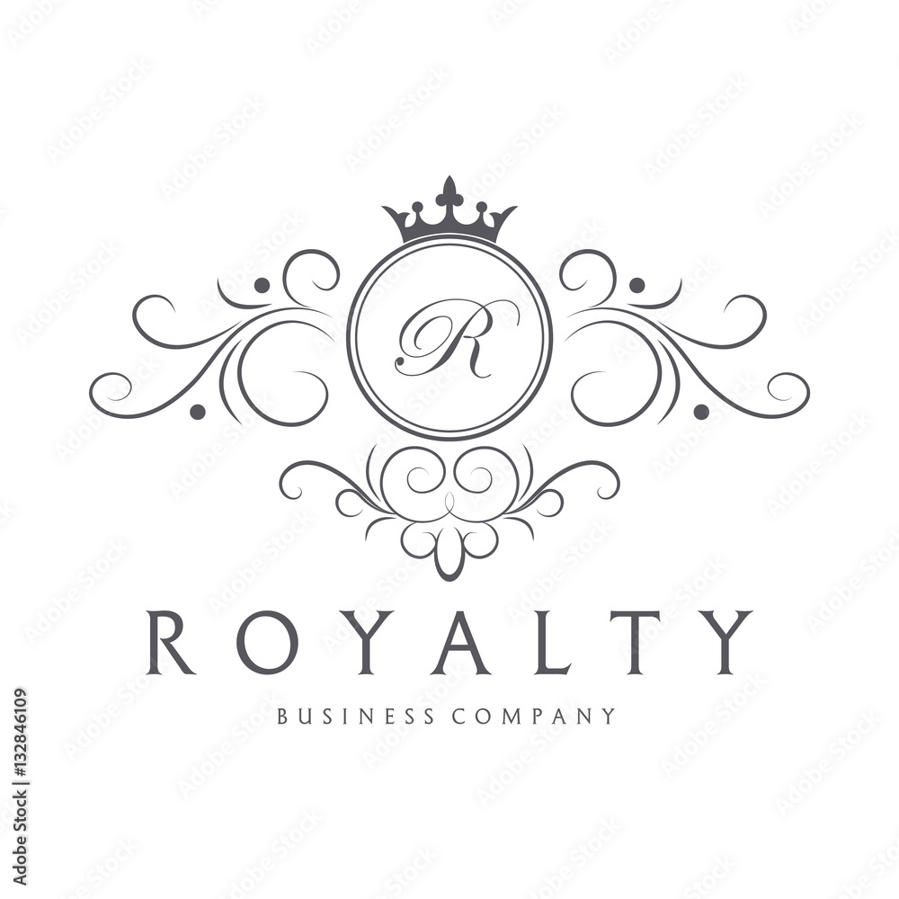 Royalty logo. Easy to change color, size and text