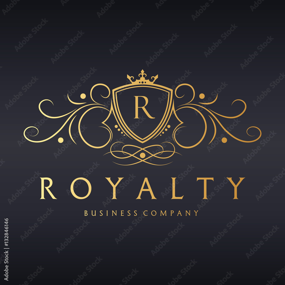 Royalty logo. Easy to change color, size and text Stock Vector | Adobe