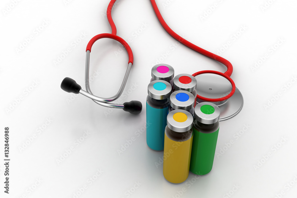 Stethoscope with injection bottles