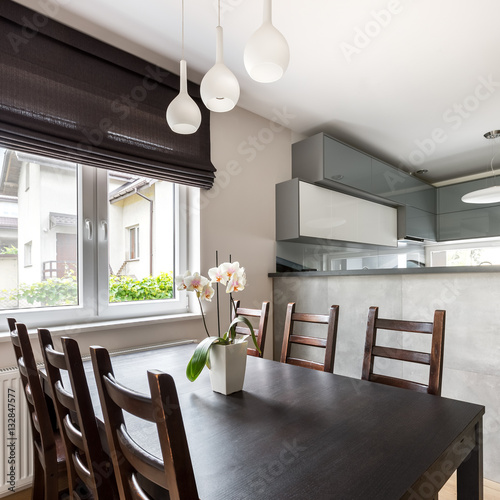 Obraz na plátně Interior with dining table
