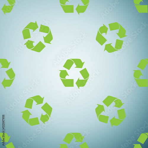 Recycle symbol icon pattern on grey background. Vector Illustration