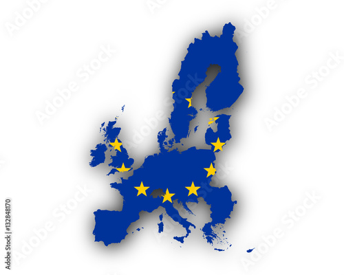 Karte und Fahne der EU