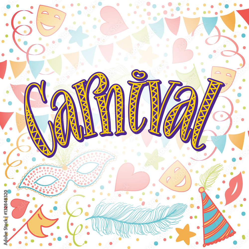 carnival party hand made. vector illustration. carnival party hand made. vector illustration.