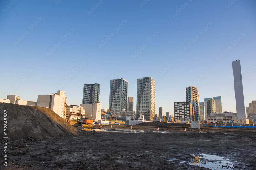 Fototapeta premium 晴海の選手村建設現場