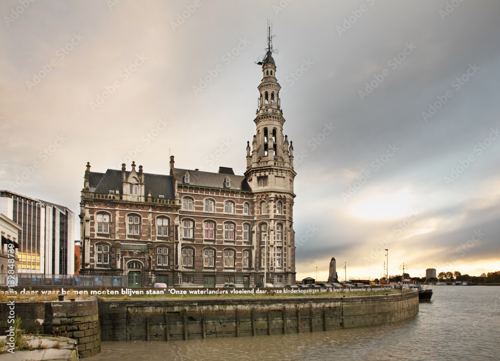 Embankment of the river Scheldt in Antwerp. Belgium