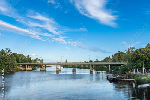 Bridge over river in Fagersta, Sweden