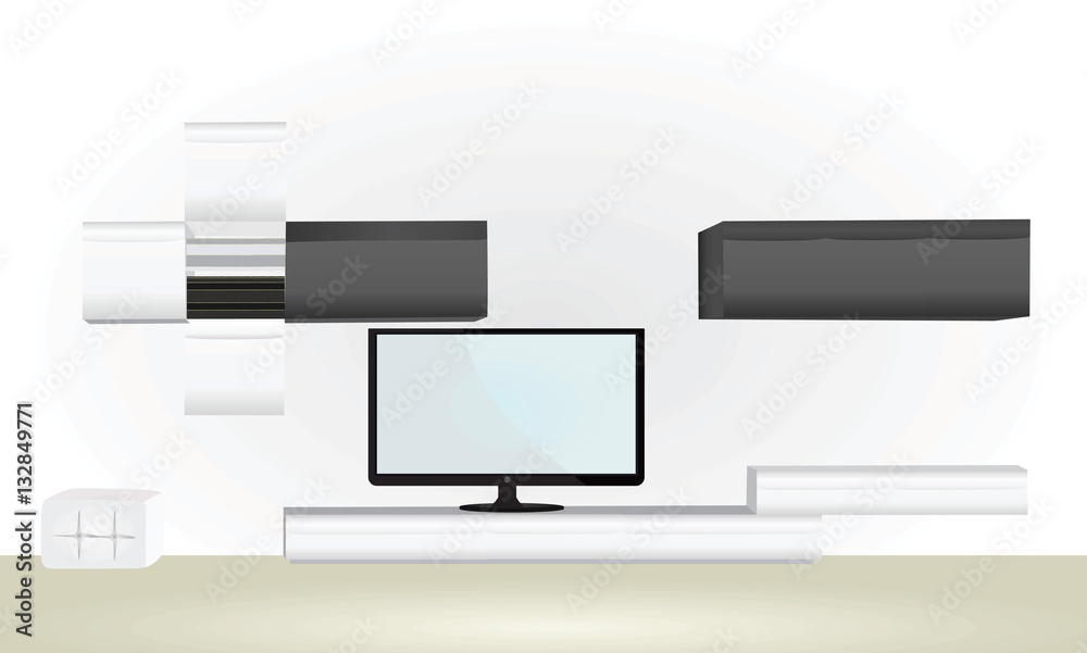 Modern living room with TV set Modern living room with TV set