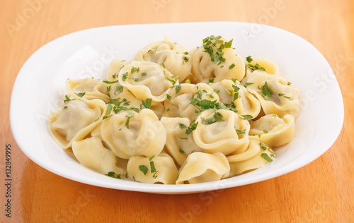 homemade boiled dumplings on a plate