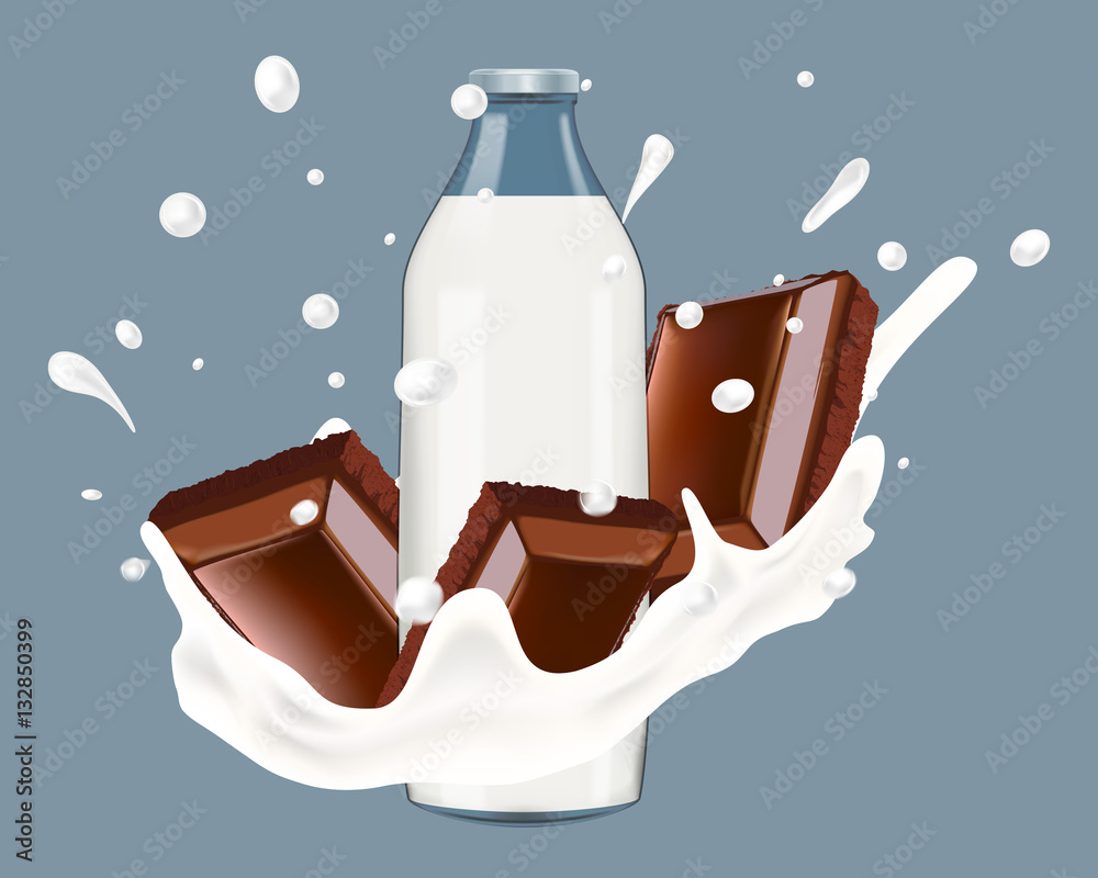 Realistic vector vector illustration of milk splash Stock Vector ...