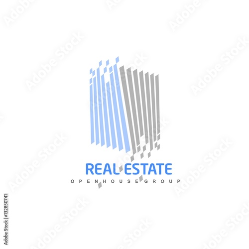 Real Estate Logo Design. Creative abstract real estate icon logo and business card template.