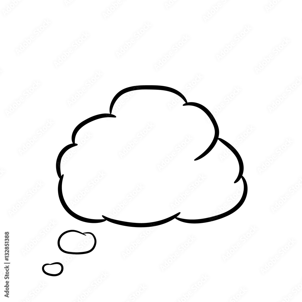 Cloud thought white of vector illustrations Cloud thought white of vector illustrations