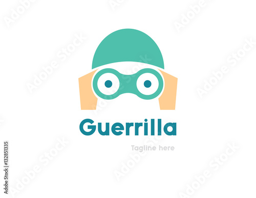 Partisan logo design. Guerrilla marketing vector logo
