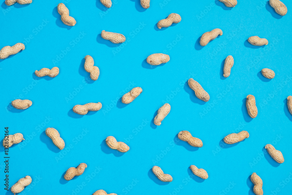 Peanut nuts flat lay pattern Peanut nuts flat lay pattern