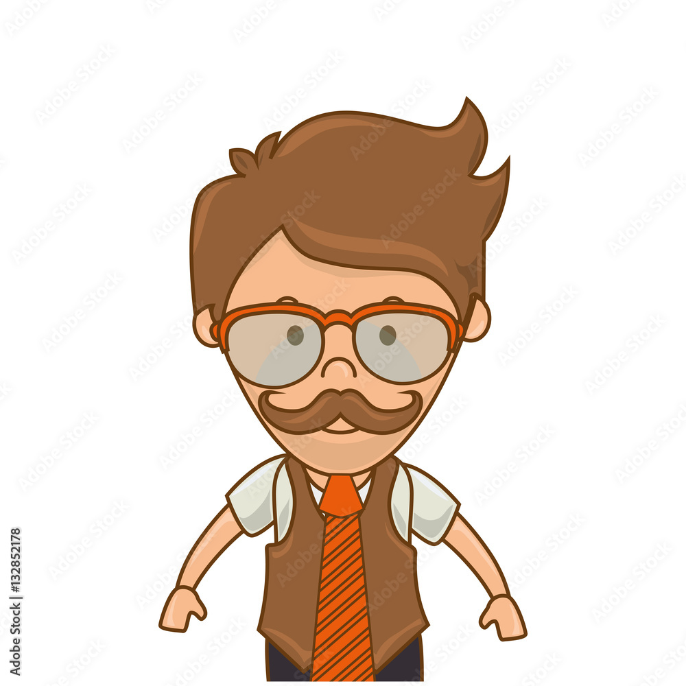 gentleman face hipster style vector illustration design