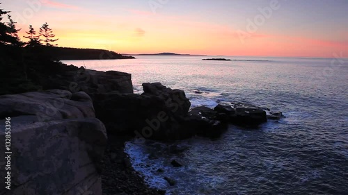 Dawn along the Ocean Dirve section of the Park Loop Road in Maine's Acadia National Park. photo