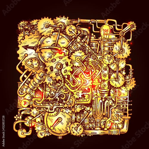 Steampunk style illustration