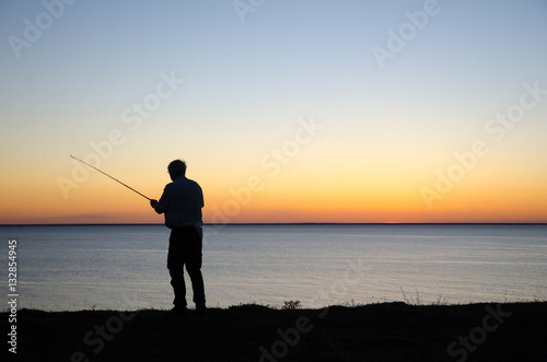 Angling by sunset