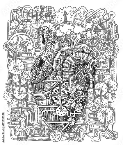 steampunk mechanical heart