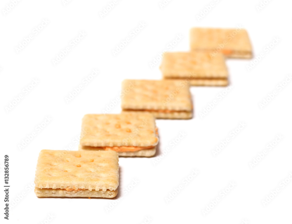 Crackers Isolated on a White Background Crackers Isolated on a White Background