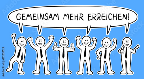 Gemeinsam mehr erreichen – Vektor-Illustration / blau
