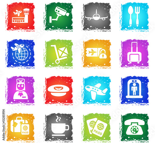airport icon set photo