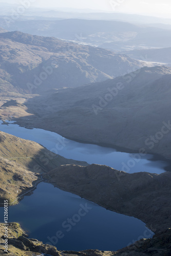 Aerial view of Snowdonia, Wales, UK.