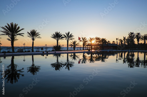 Fototapeta Naklejka Na Ścianę i Meble -  Evening landscape in Antalya, Turkey