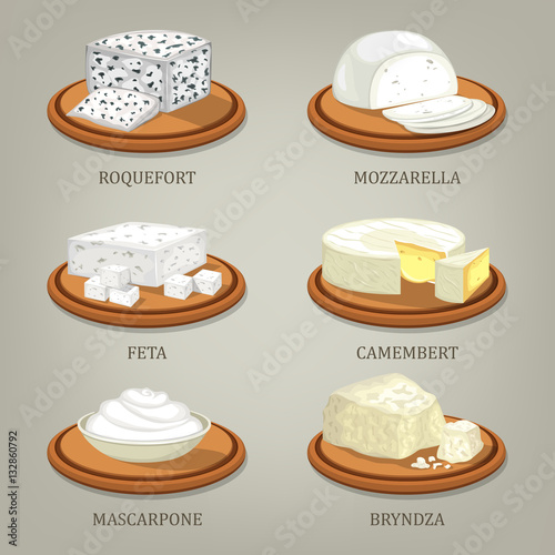 Roquefort and mozzarella, feta or camembert