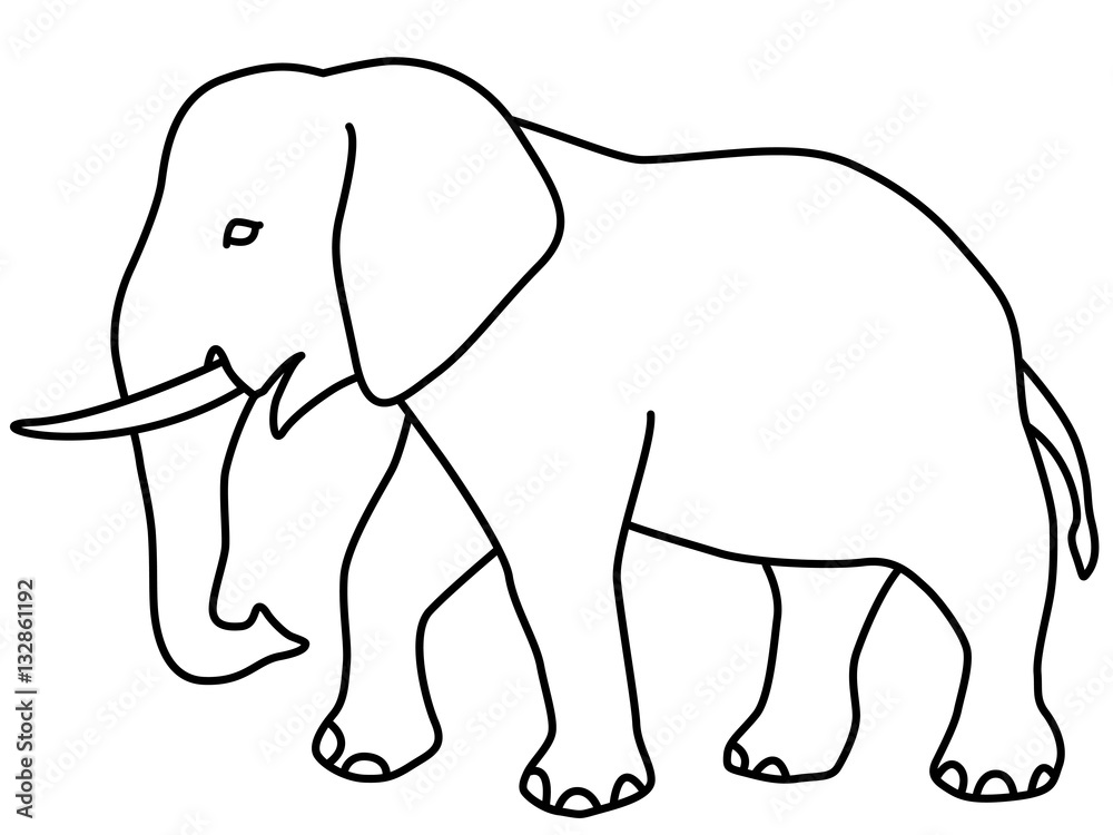 Fototapeta premium Elephant contour icon
