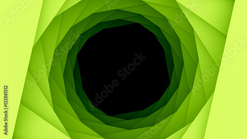 Green Geometric Circles Hole Design Background