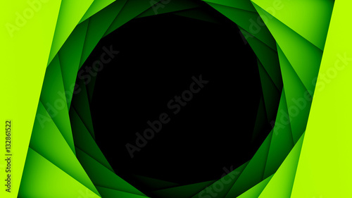 Green Geometric Circles Hole Design Background