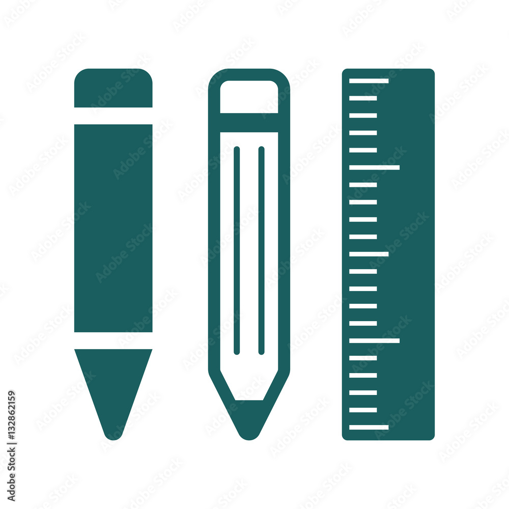pen pencil ruler icon on white background pen pencil ruler icon on white background