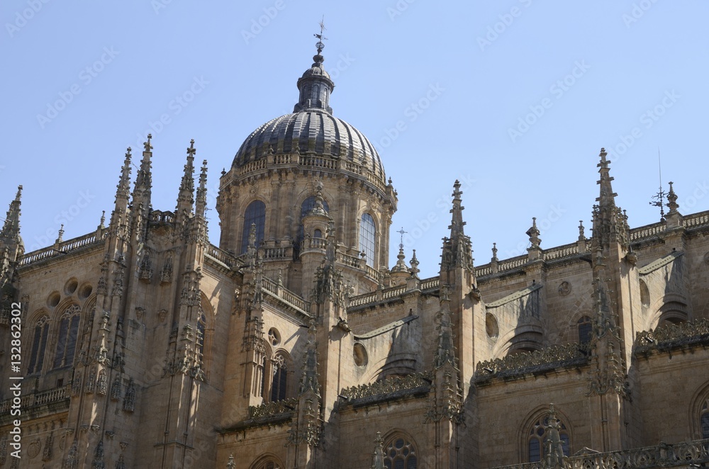 Dome and upper part of the New Cathedral in Salamanca, Spain
