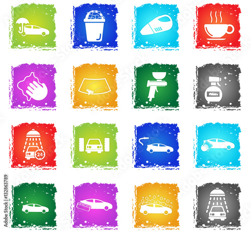 Car wash simply icons