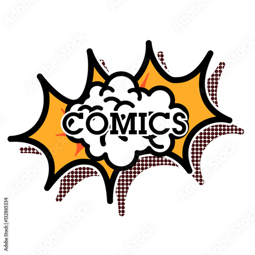 Color vintage comics shop emblem